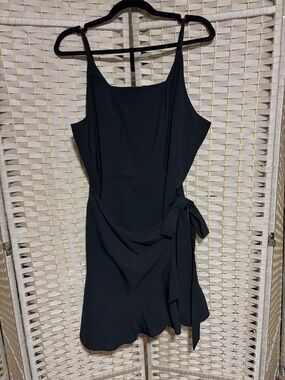Black Slip Mini Dress with Thin Straps